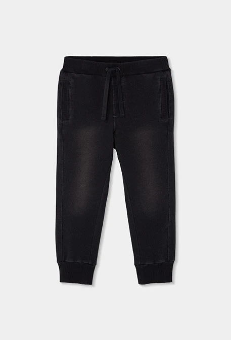 Pantalón niño felpa denim negro