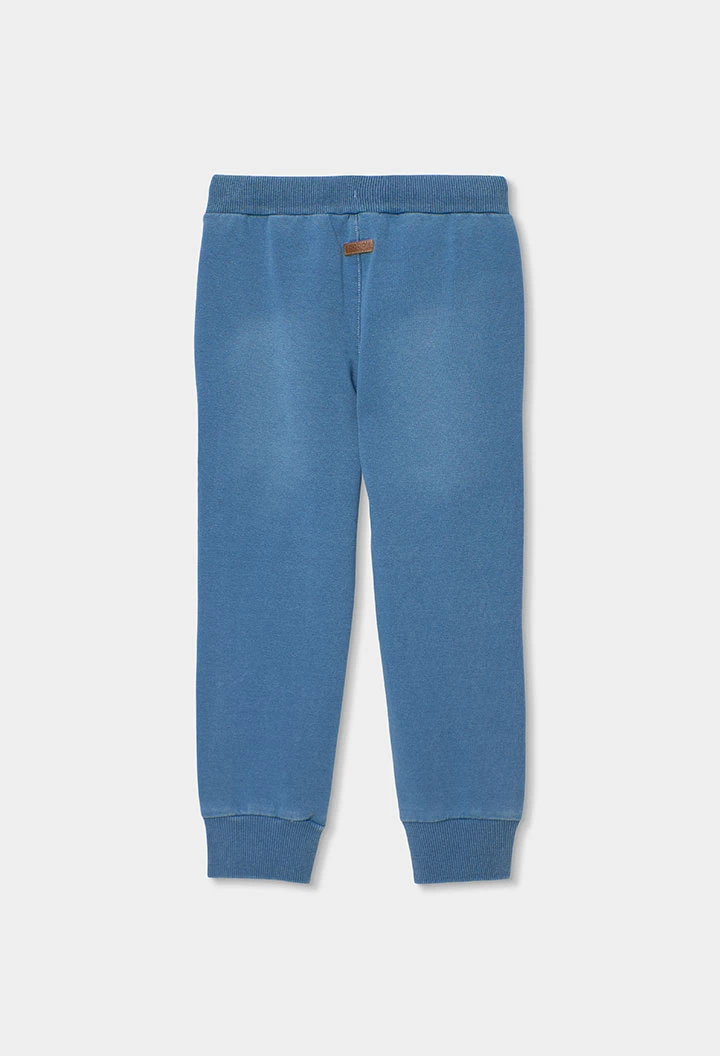 Pantaloni bambino in felpa denim bleach