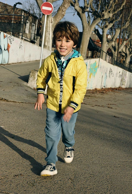 Pantaloni bambino in felpa denim bleach