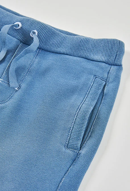 Calças menino em felpa denim bleach