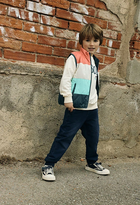 Boys´ blue denim fleece trousers