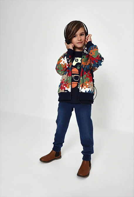 Pantalons nen felpa denim blau