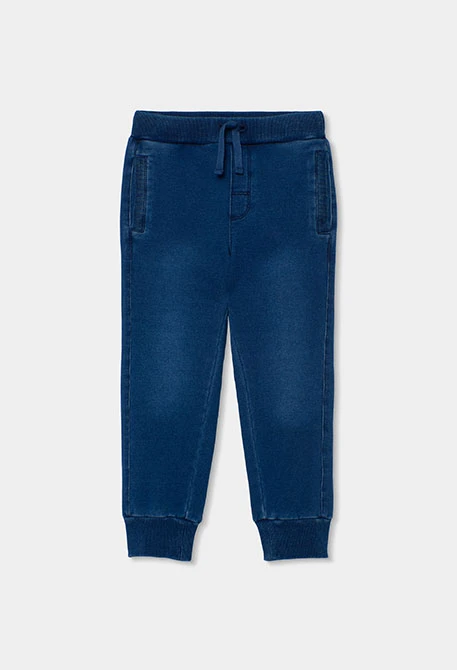 Calças menino em felpa denim azuis