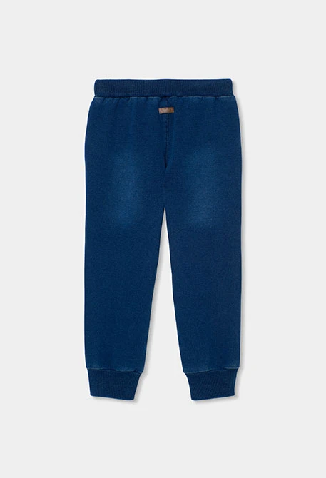Pantalón niño felpa denim azul