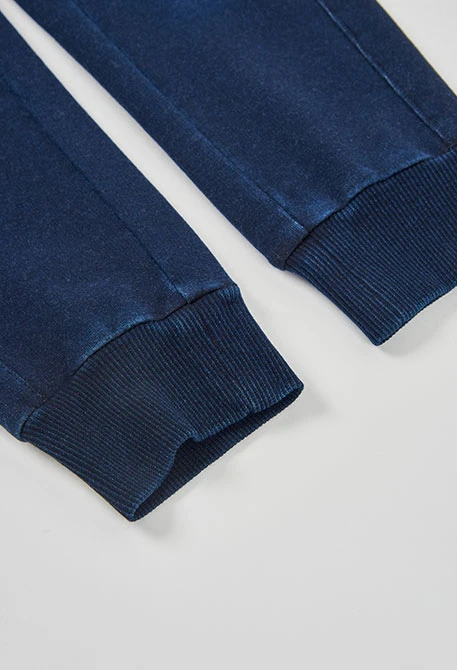 Pantaloni bambino in felpa denim blu navy