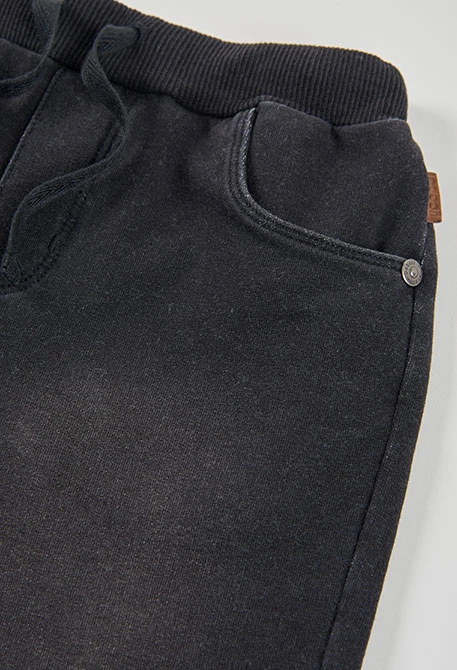 Bermuda bambino in denim felpato neri