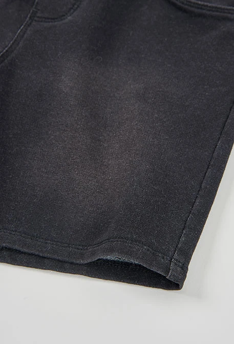 Schwarze Denim-Fleece-Bermuda Jungen