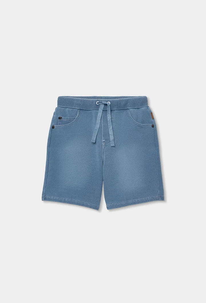 Boys' bleach denim fleece shorts