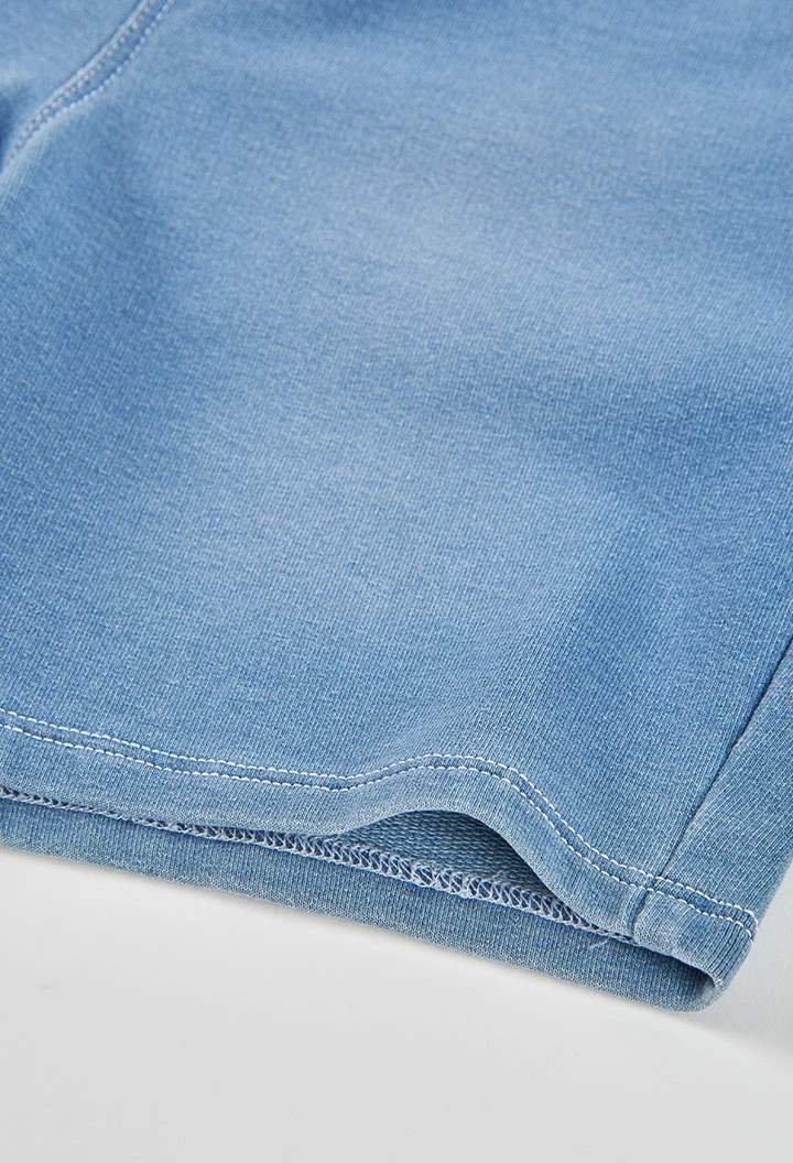 Boys' bleach denim fleece shorts