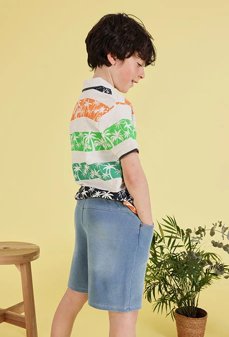 Bermudas felpa denim bleach