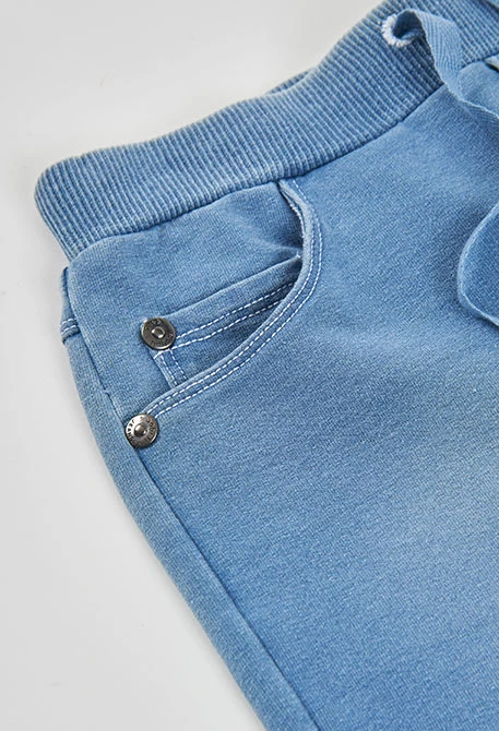 Bleach Denim-Fleece-Bermuda Jungen