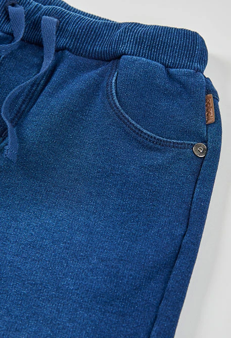 Boys' blue denim fleece shorts