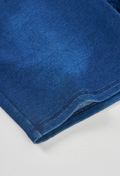 Bermuda bambino in denim felpato blu