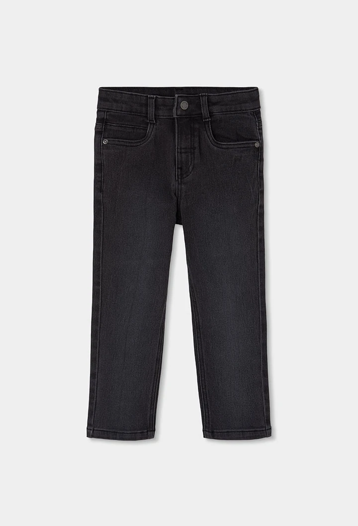 Calças menino em denim elástico pretas