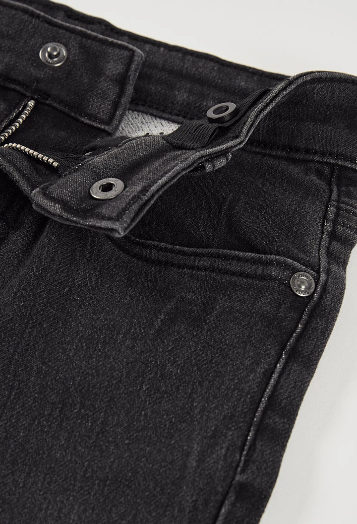 Pantalón niño denim elástico negro