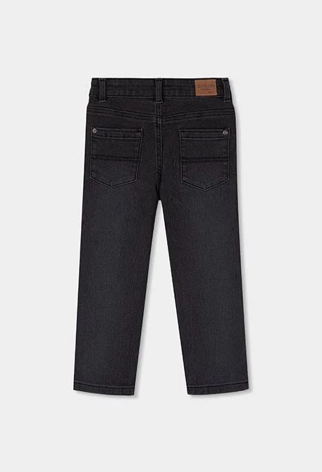 Pantalon garçon en denim stretch noir