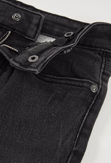 Pantalon garçon en denim stretch noir