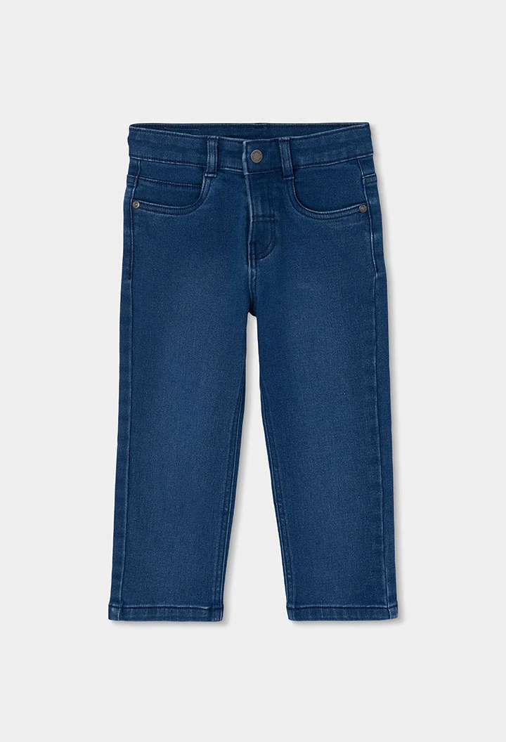 Pantalons nen denim elàstic blau