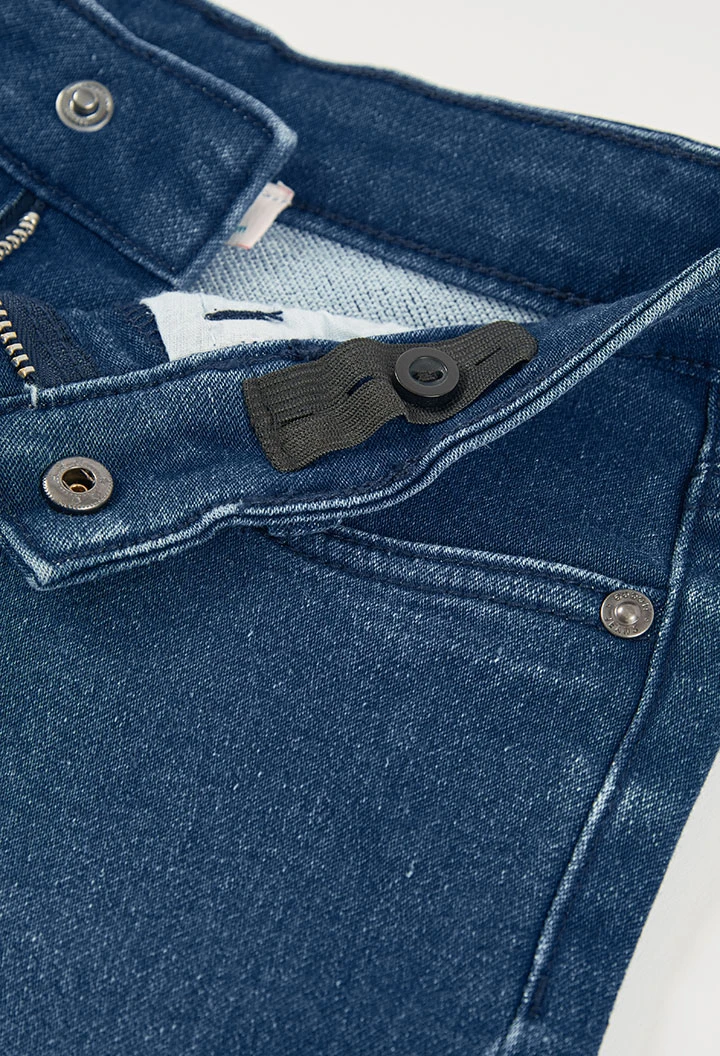 Pantalón niño denim elástico azul
