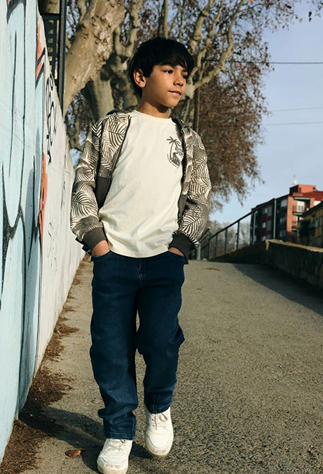 Boys´ blue elastic denim trousers
