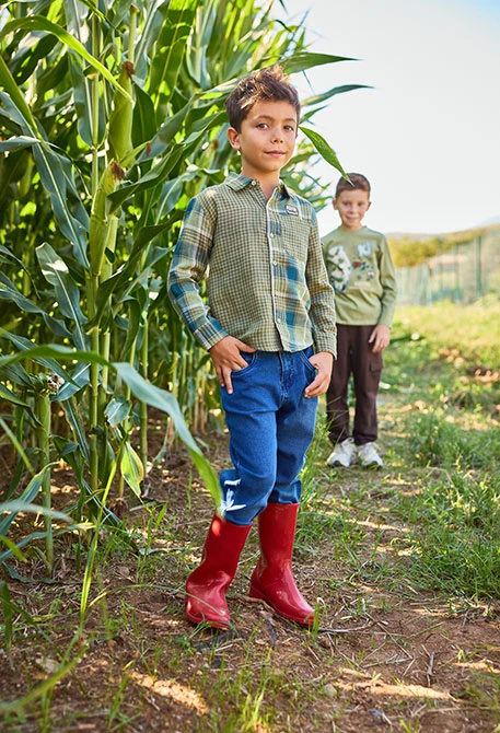 Jungen-Stretch-Denimhose in Blau