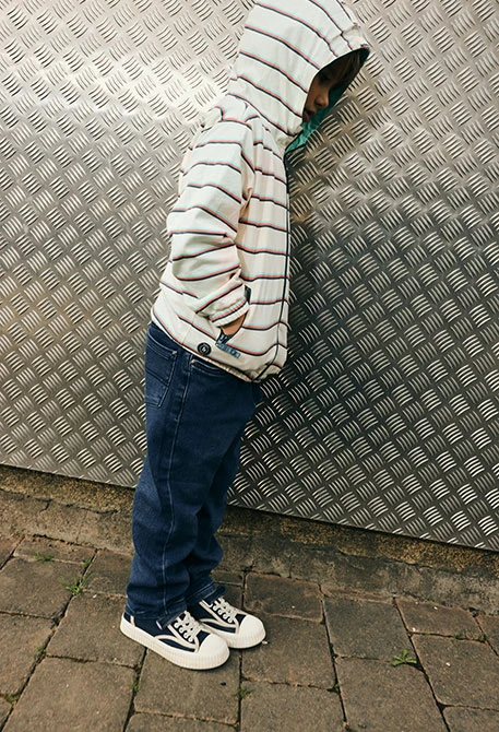 Pantalons nen denim elàstic blau