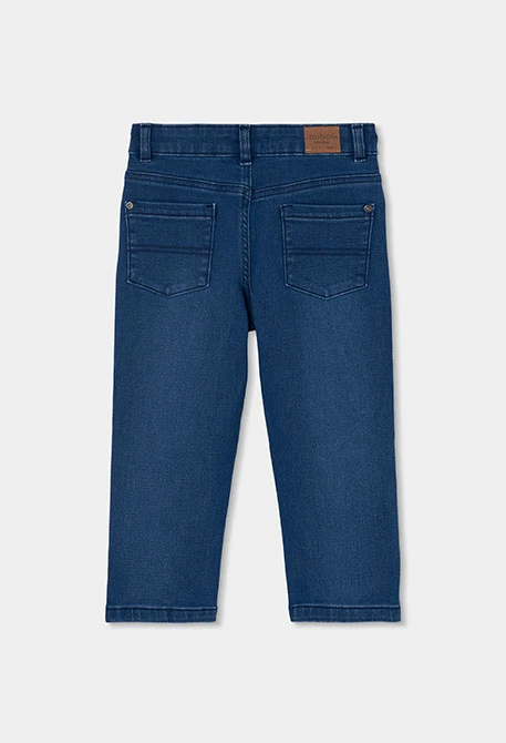 Pantalón niño denim elástico azul