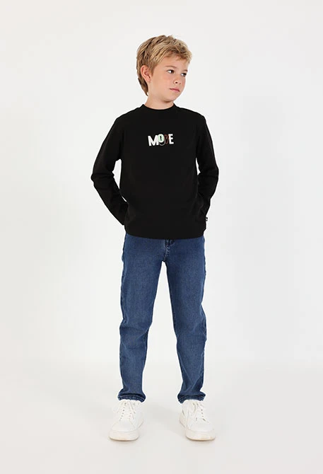Boys´ blue elastic denim trousers