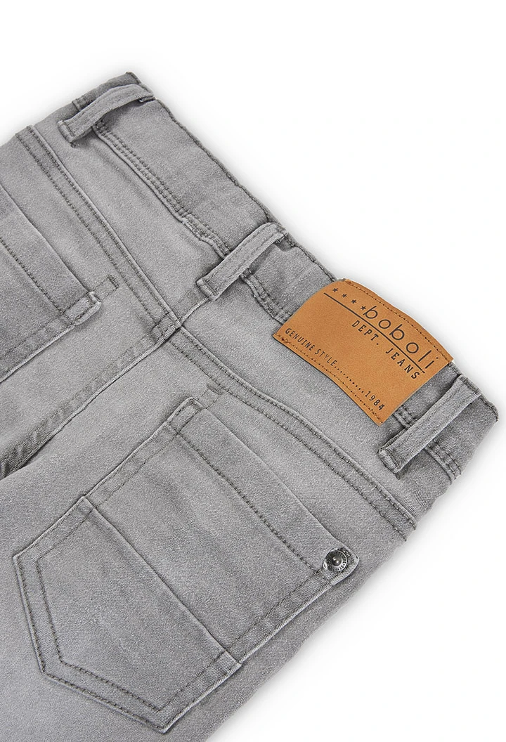 Pantaló denim elàstic nen gris