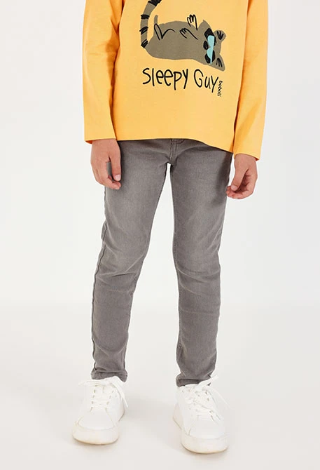 Elastische Denim-Hose Junge grau