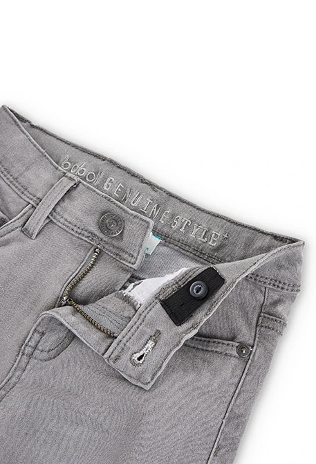 Calças denim elásticas menino cinzento