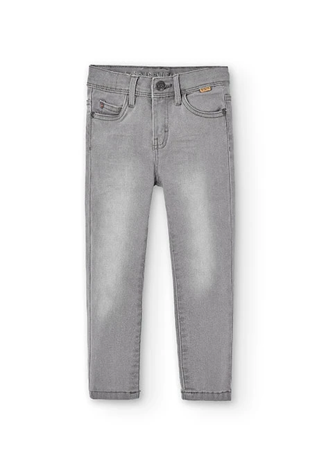Pantalón denim elástico niño gris