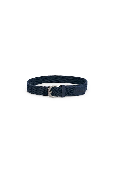 Boys´ navy blue elastic braided belt
