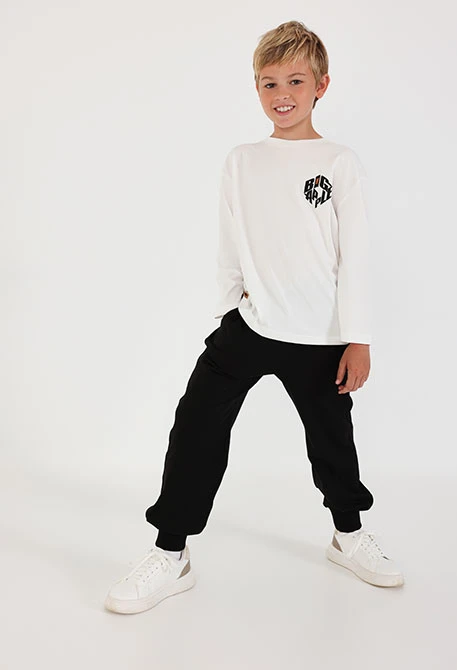 Pantalón felpa niño negro