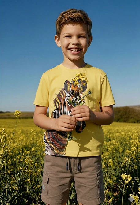 Boys? lime zebra cotton t-shirt