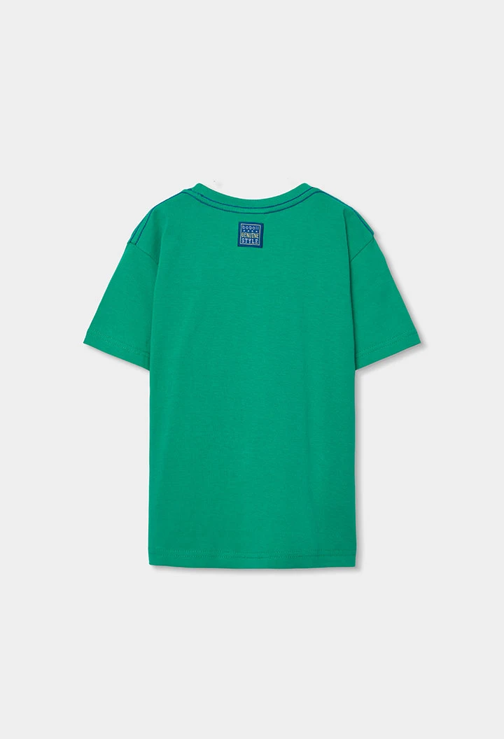Green parrot cotton child T-shirt