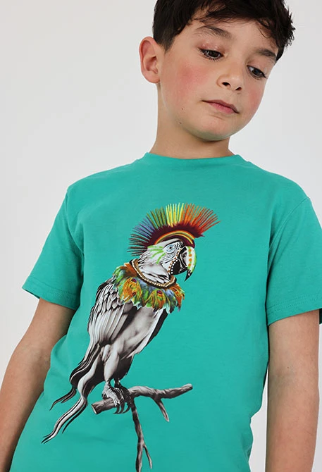 Grünes Baumwoll-T-Shirt für Jungen