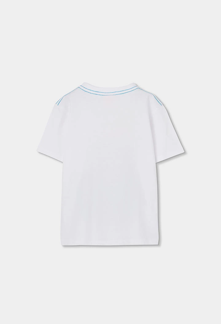 White cotton crocodile children?s T-shirt