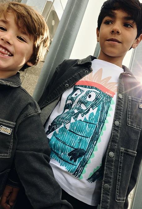 White cotton crocodile children?s T-shirt