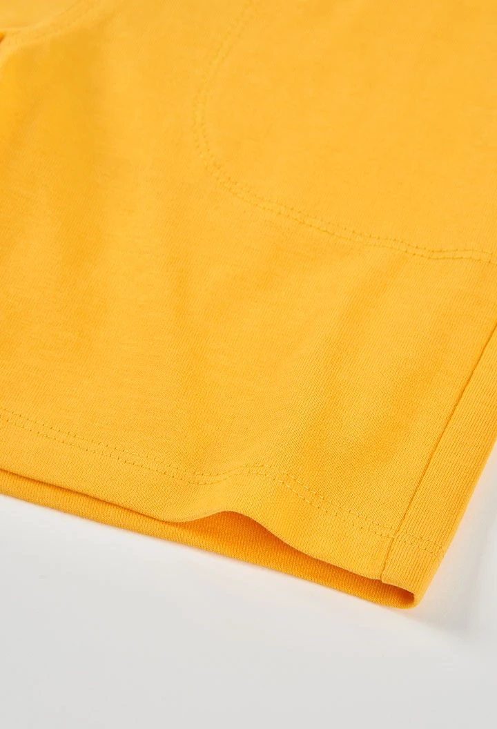 Yellow cotton Bermuda shorts