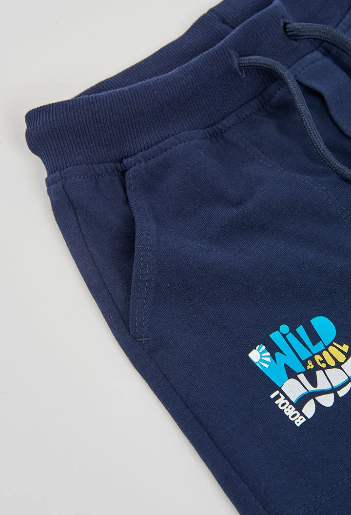 Bermudas algodón en azul marino