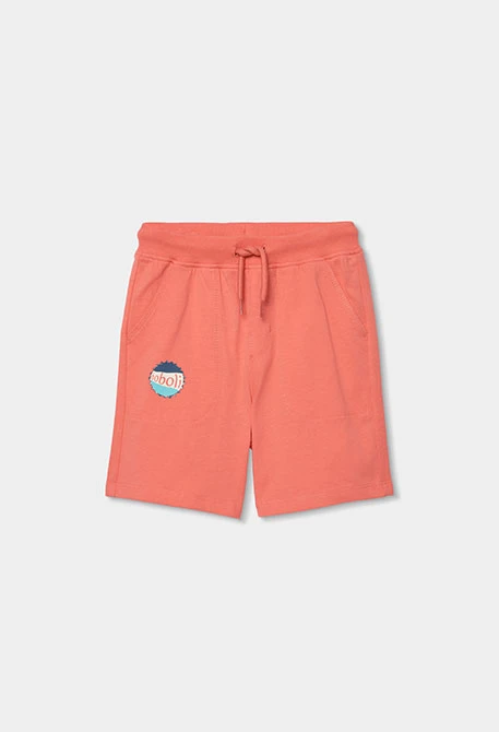 Orange cotton Bermuda shorts