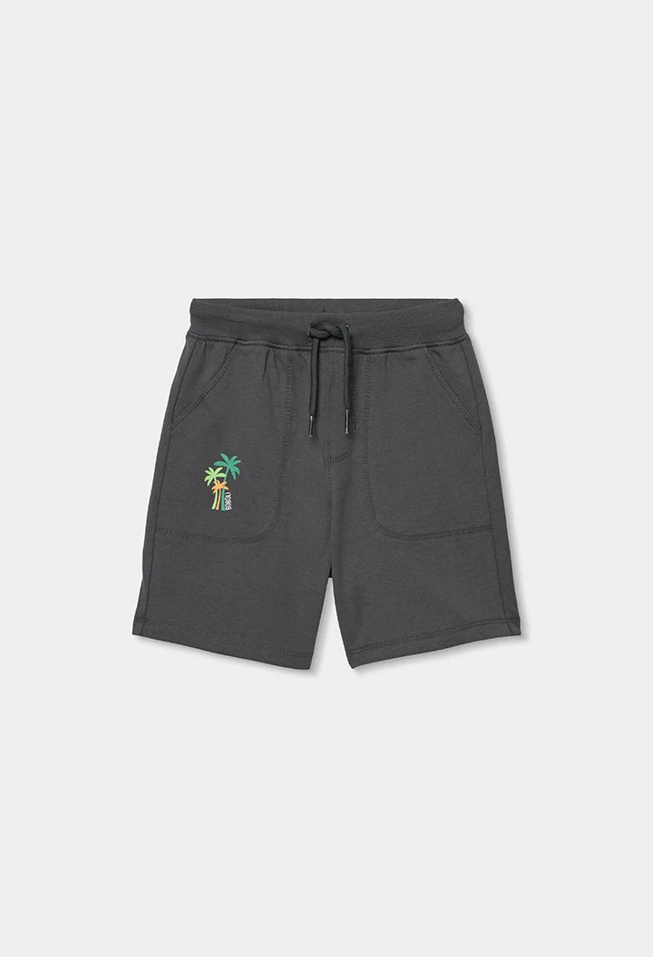 Grey cotton bermuda shorts