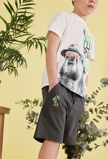 Bermuda en coton gris