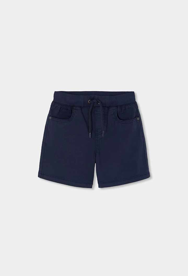 Navy blue cotton Bermuda shorts
