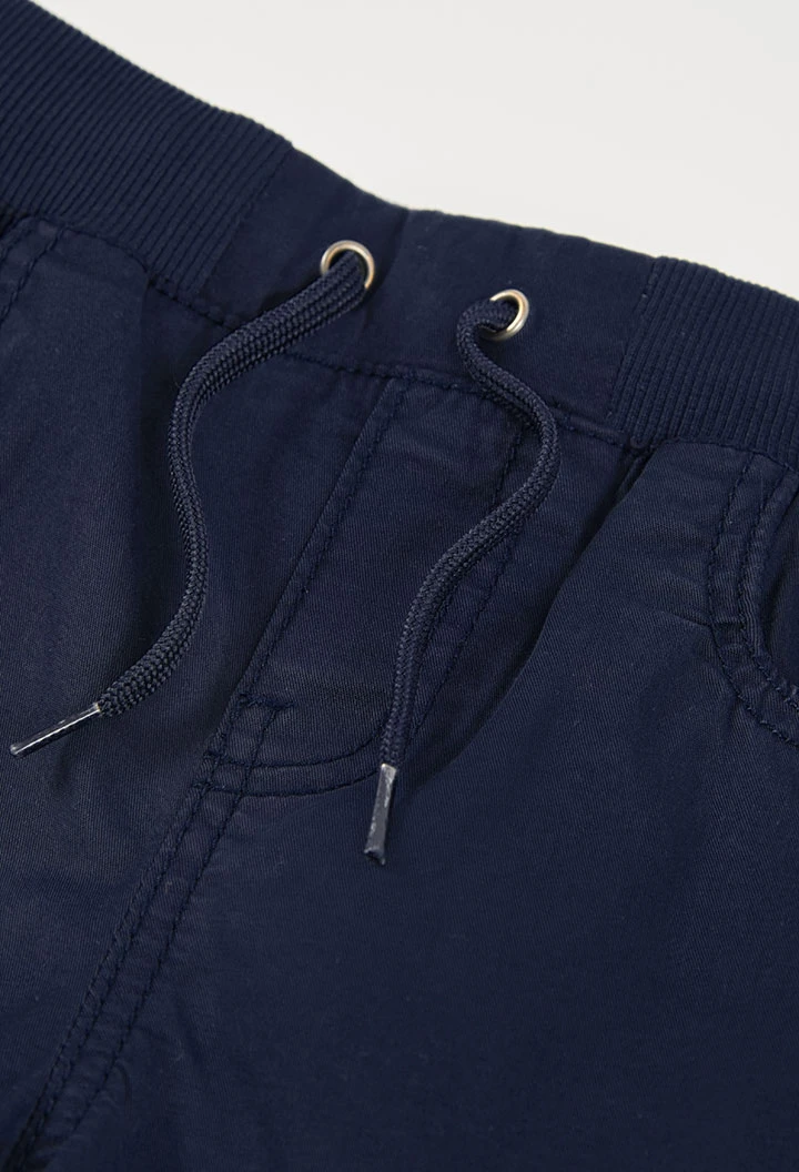 Navy blue cotton Bermuda shorts