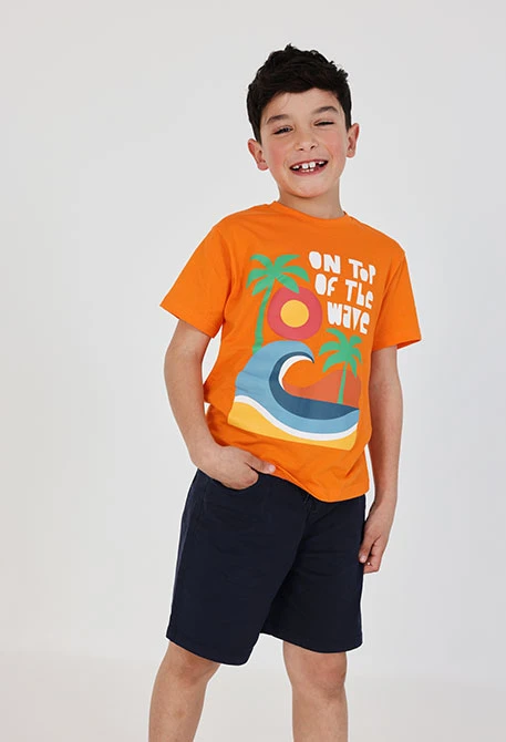 Marineblaue Baumwoll-Bermudashorts