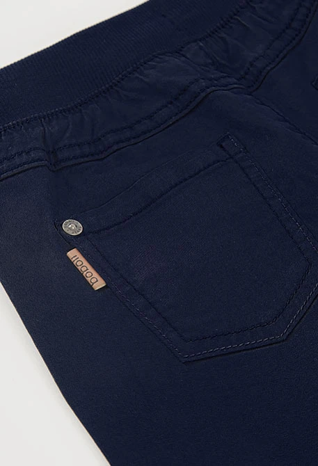 Navy blue cotton Bermuda shorts