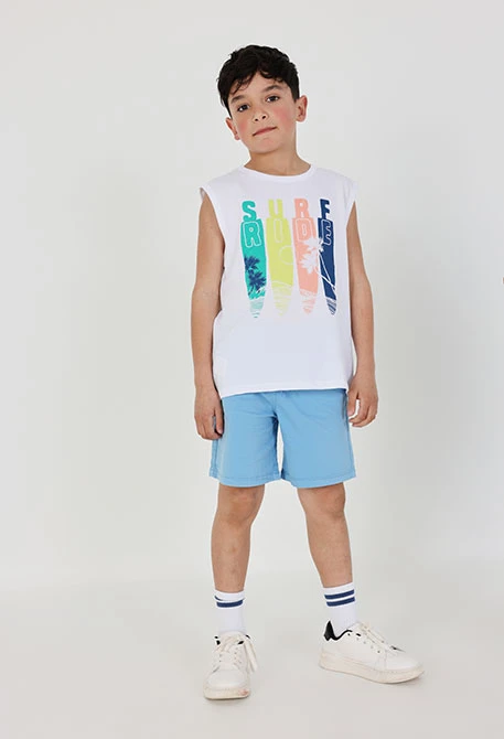 Blue cotton bermuda shorts