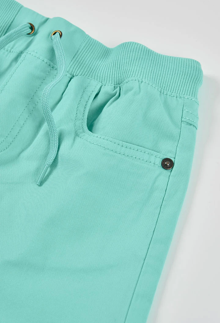 Aqua-grüne Baumwoll-Bermudas